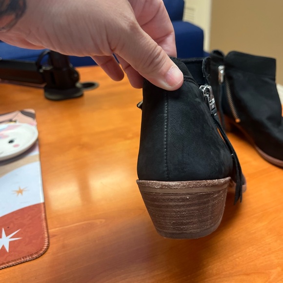 Sam Edelman PACKER Womens 8M Black Suede Leather DualSide Zips Ankle Boots Fall - Picture 11 of 13